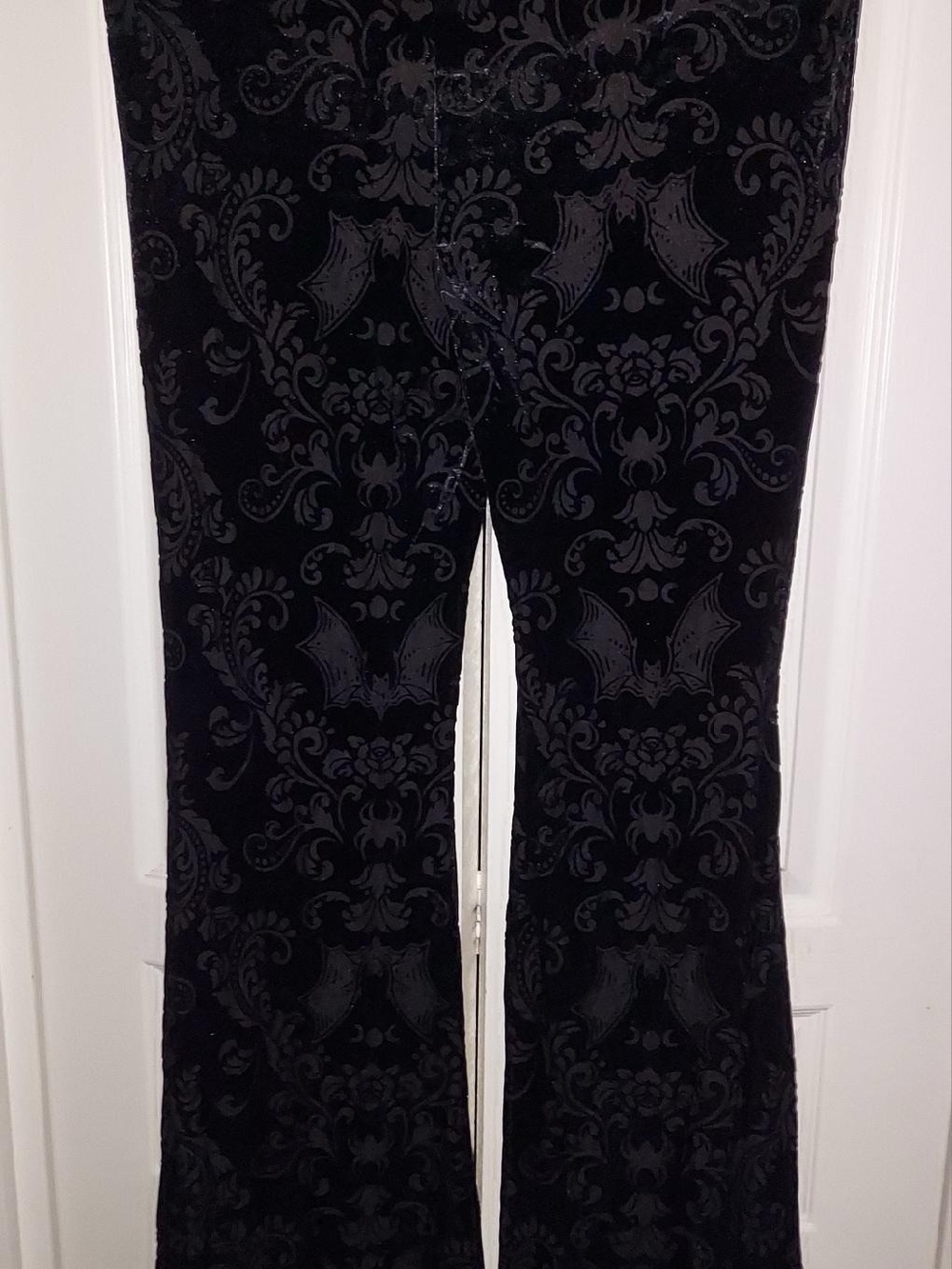 NWT TORRID Black Nightfall Burnout Velvet Flare Leggings